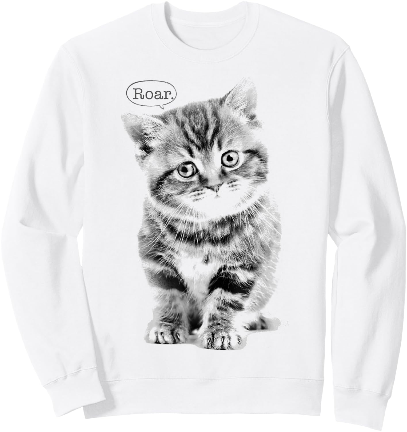 Trendy Roar Kitten Text Bubble Animal Humour Sweatshirt - Sweatshirt | White