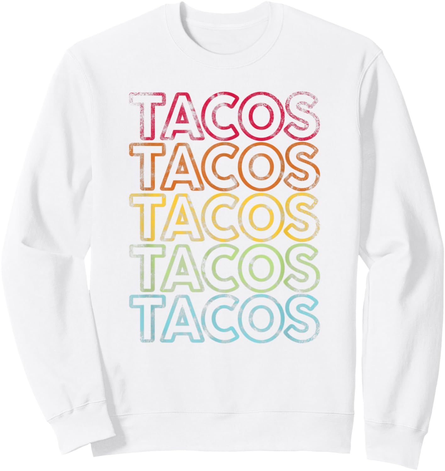 Vintage Tacos Shirt | Retro Design Cinco De Mayo Gifts Sweatshirt - Sweatshirt | White