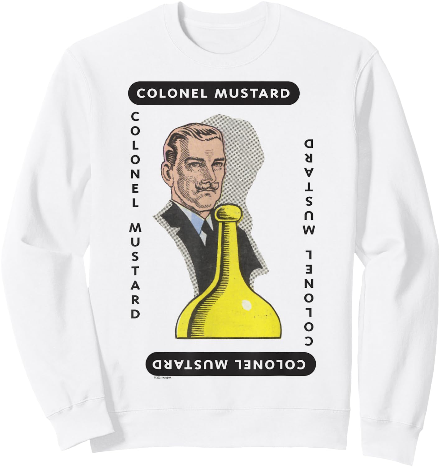 Clue Colonel Mustard Playing Card Halloween Costume Sweatshirt - Sweatshirt | White