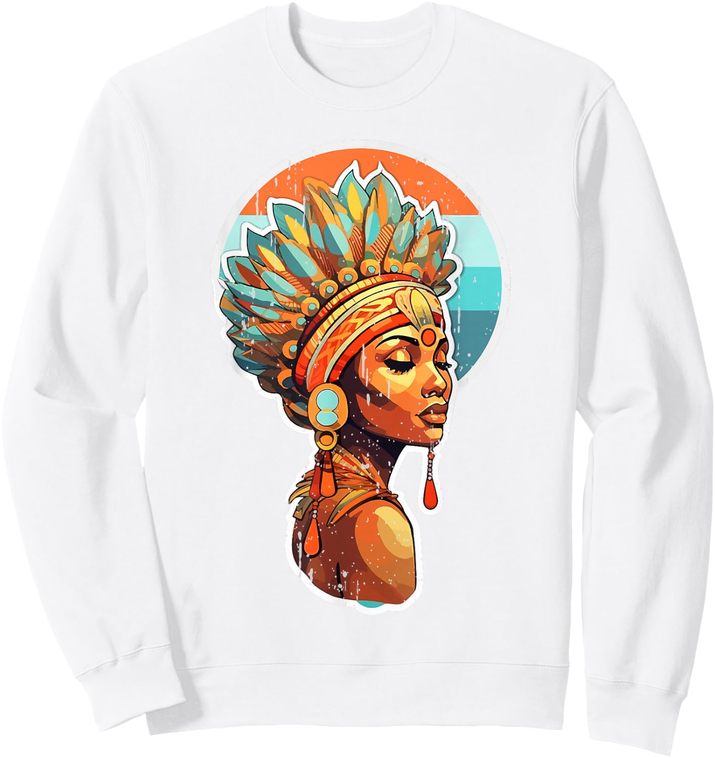 Spiritual Melanin Proud Native Afro American Woman Themed Sweatshirt - Sweatshirt | White