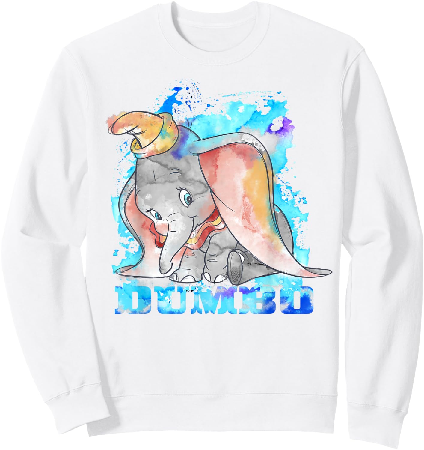 Disney Dumbo Watercolor Portrait Small Sweatshirt - Sweatshirt | White