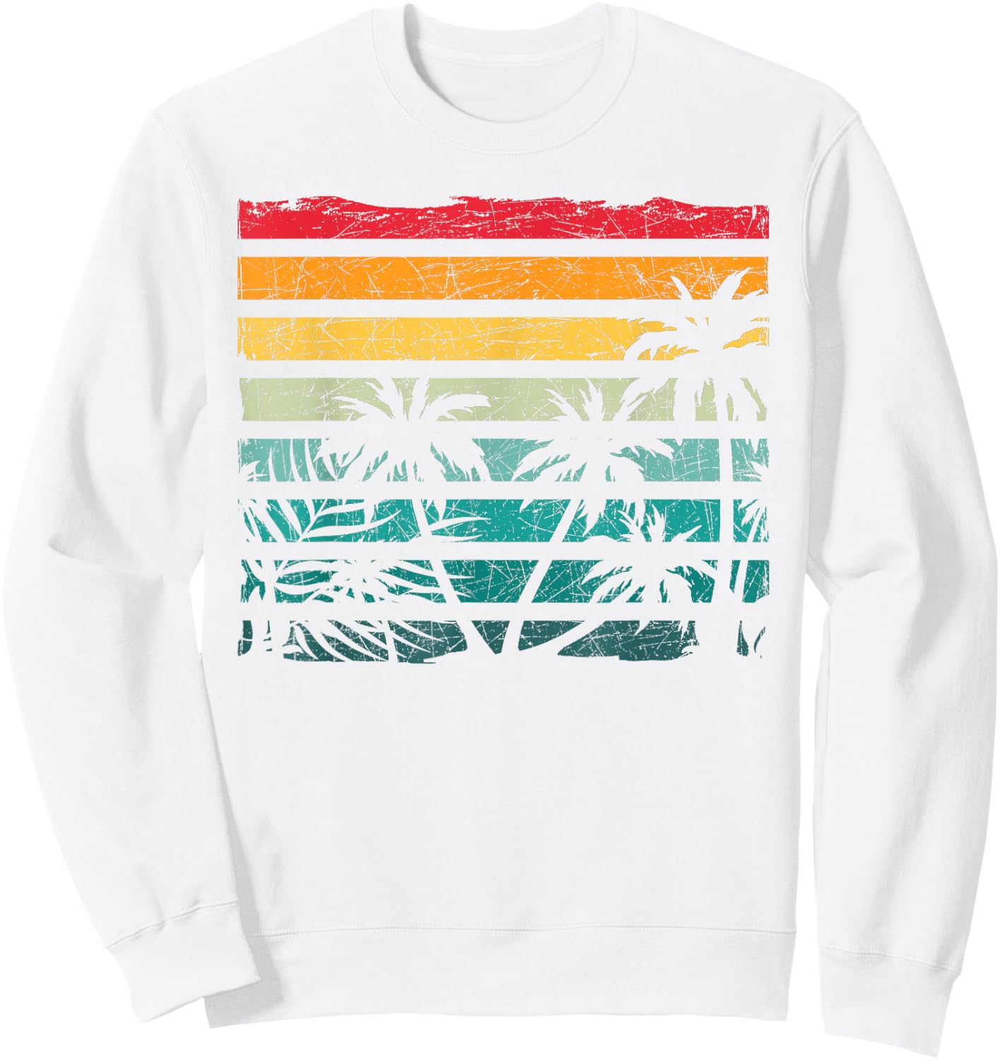 Retro Coconut Palm Trees Beach Exotic Tropical Summer Sweatshirt - Sweatshirt | White