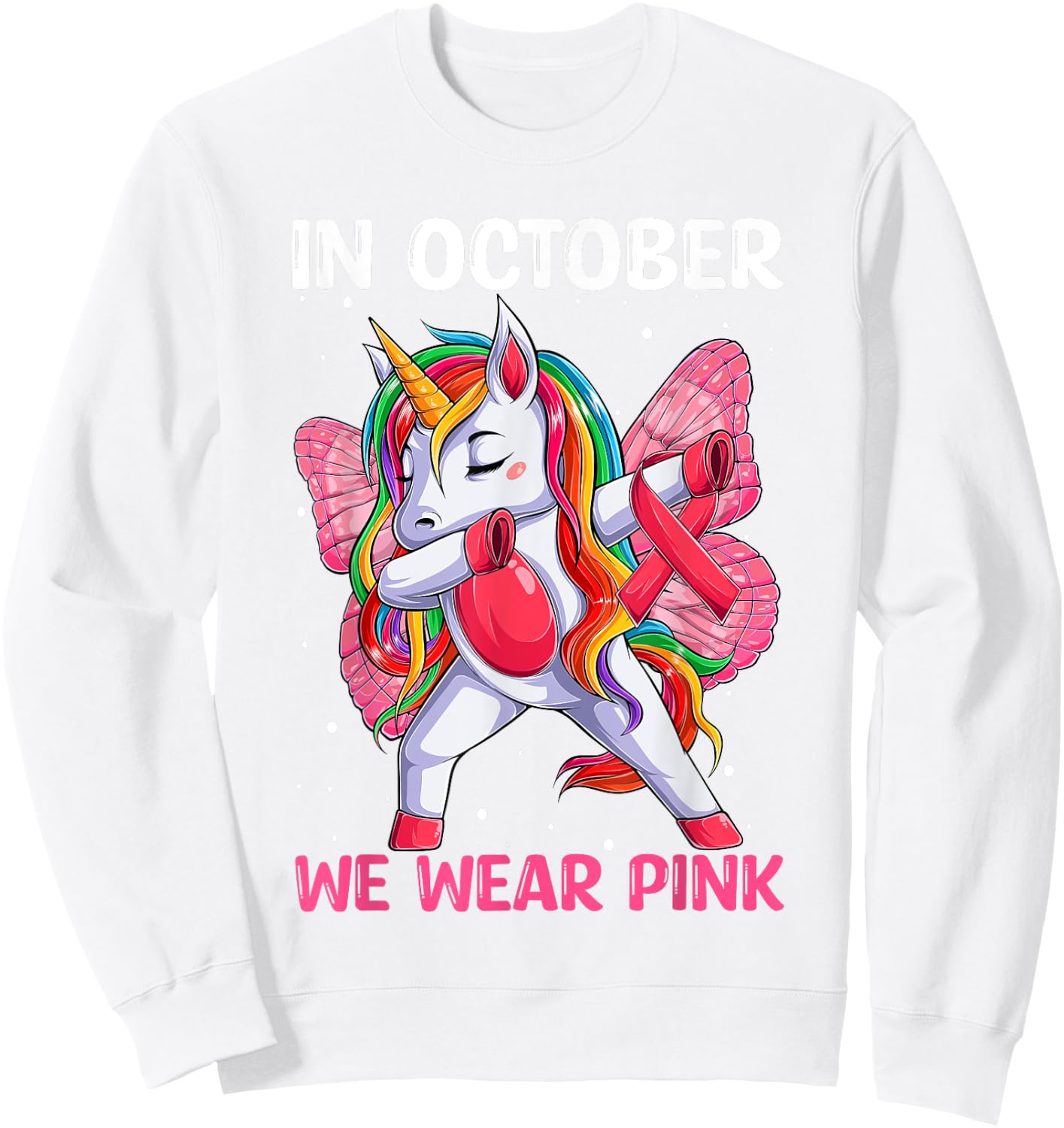 Girls Breast Cancer Awareness for Toddlers Kids Sweatshirt - Sweatshirt | White