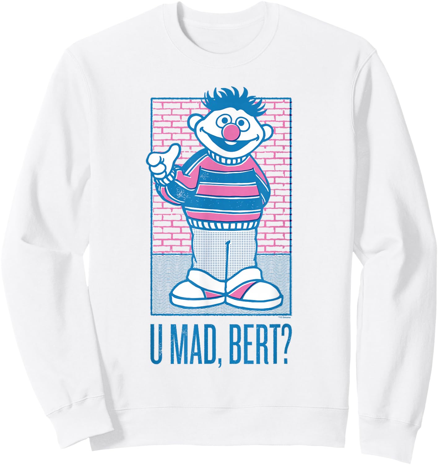 Sesame Street Ernie You Mad, Bert? Sweatshirt - Sweatshirt | White