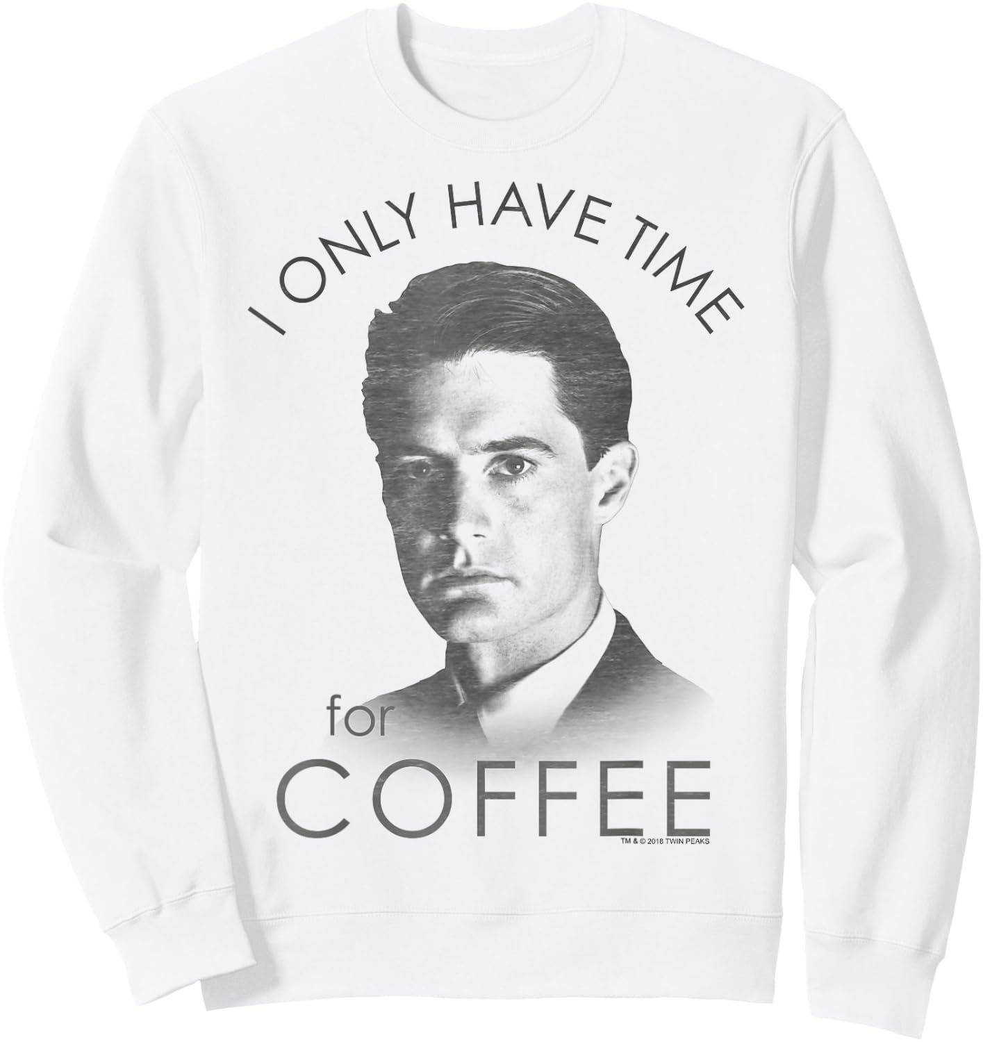 Twin Peaks Agent Cooper Only Time For Coffee Graphic Sweatshirt - Sweatshirt | White