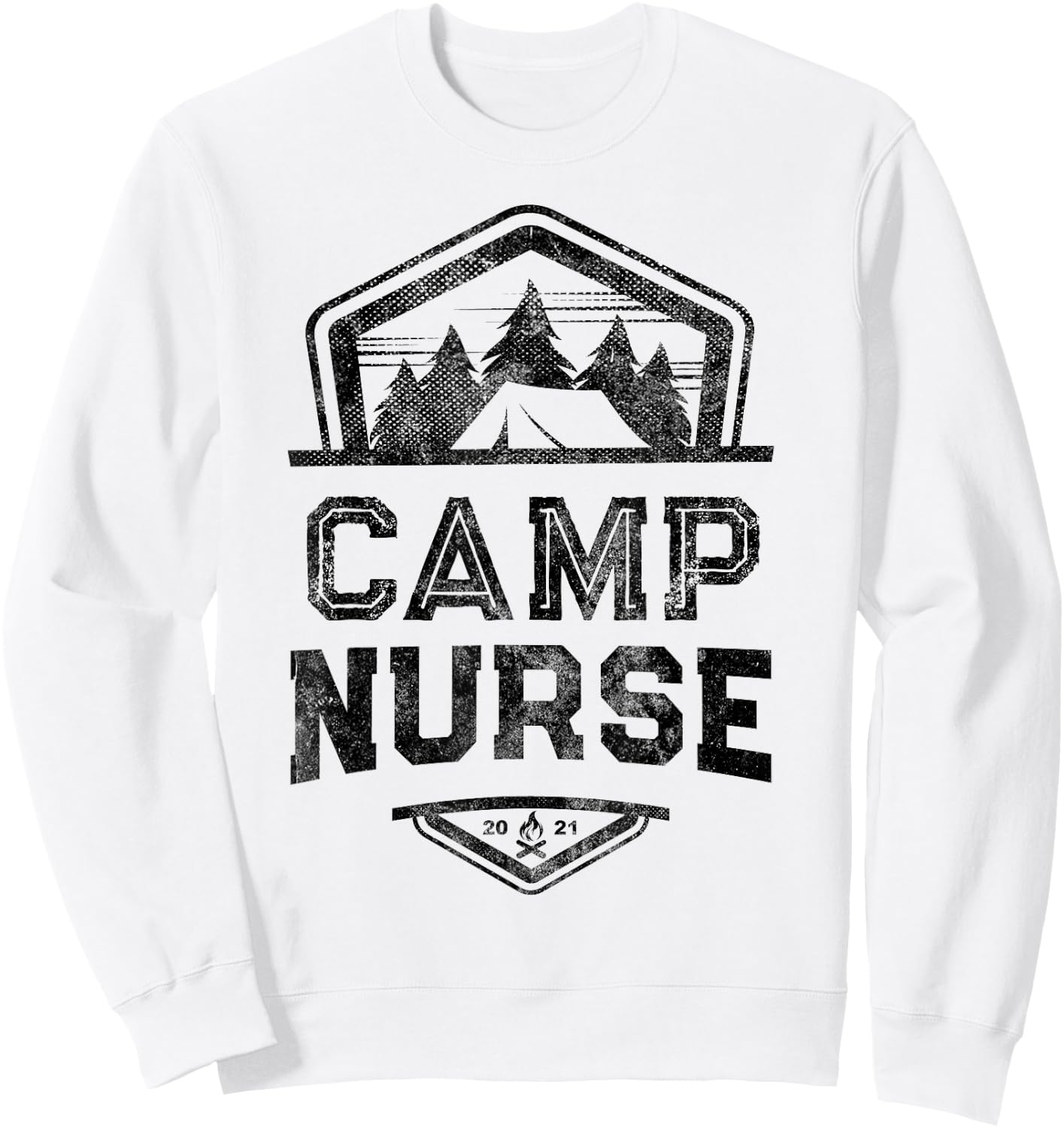 Vintage CAMP NURSE Medical Staff Summer Campground Crew Sweatshirt - Sweatshirt | White