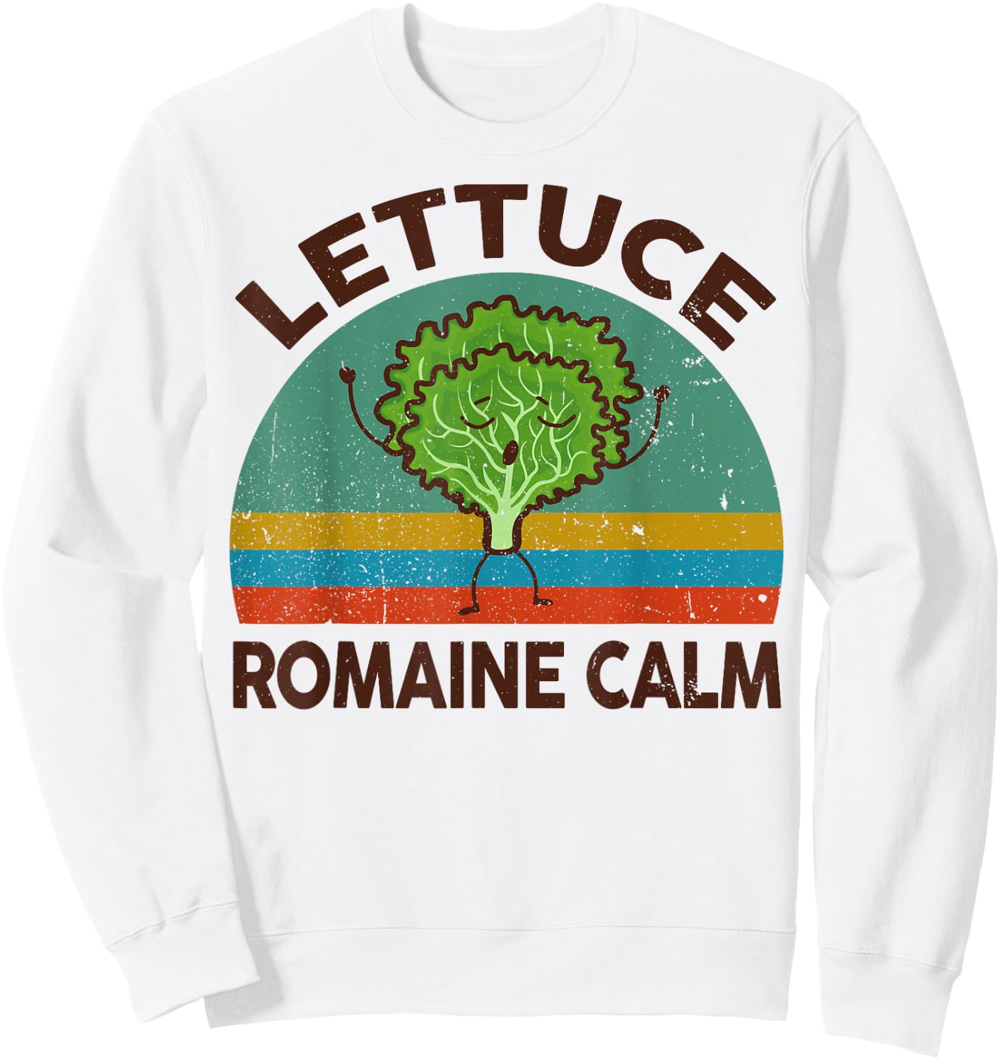 Vegan-Shirt Lettuce Romaine Calm Men Women Funny Vegetarian Sweatshirt - Sweatshirt | White