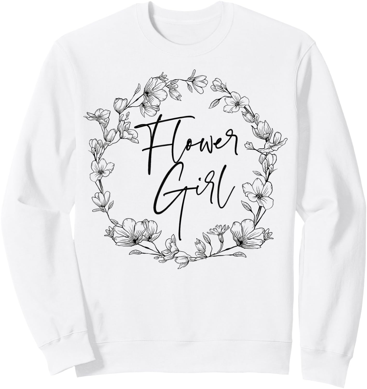 Flower Girl Matching Getting Ready for The Wedding Party Sweatshirt - Sweatshirt | White