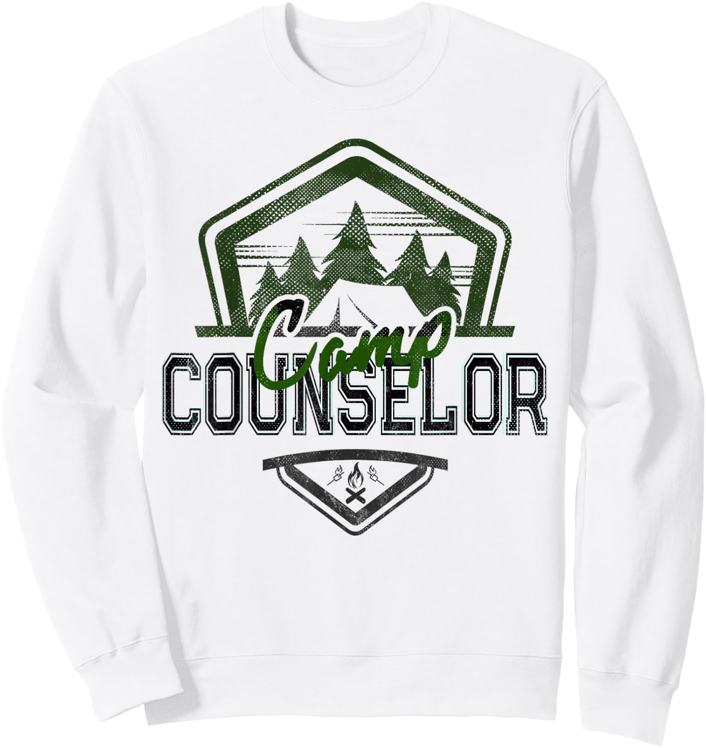 CAMP COUNSELOR Vintage Staff Campground Crew Teacher Squad Sweatshirt - Sweatshirt | White