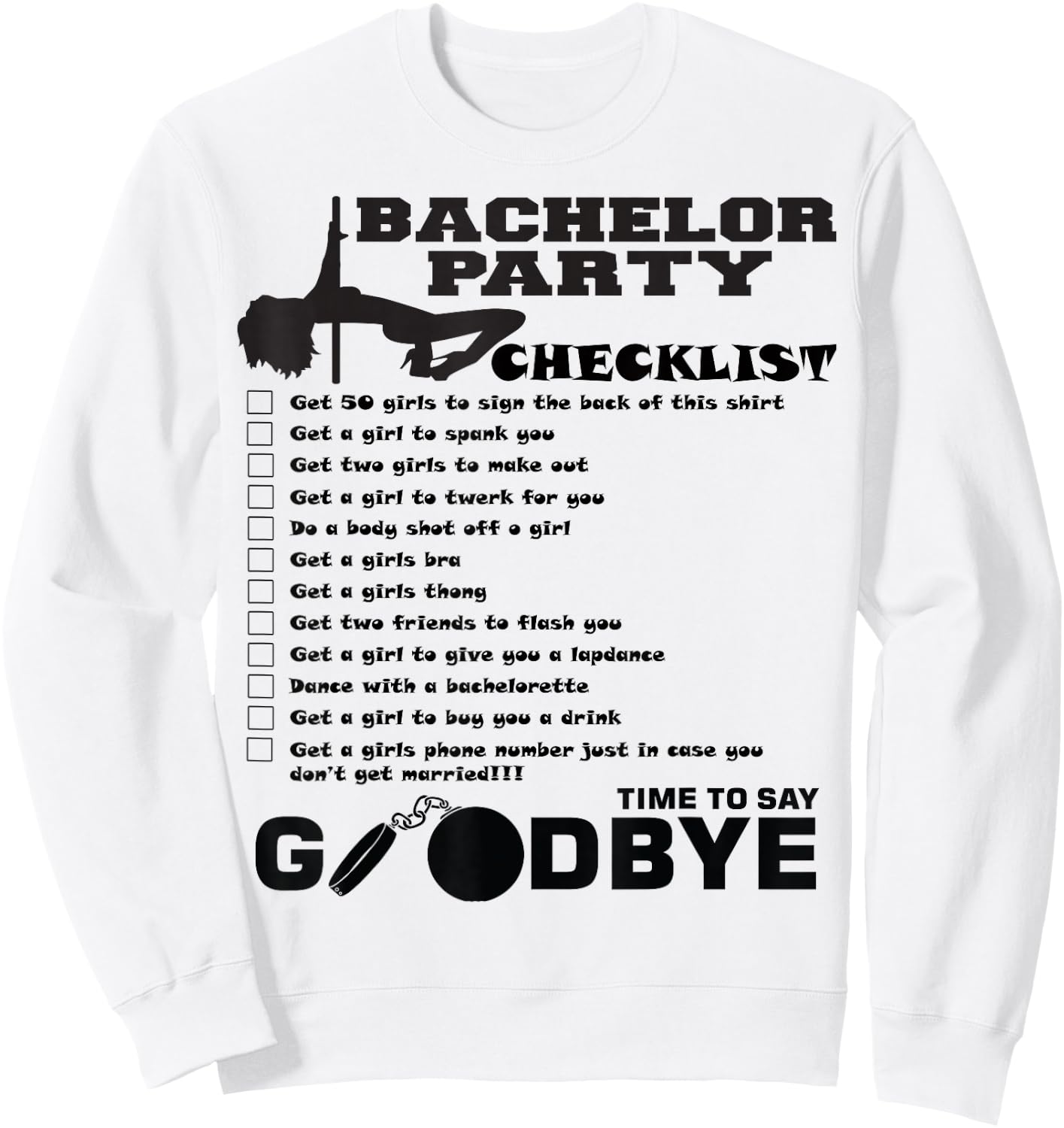 AMSER Co. Bachelor Party , Blue, Small Sweatshirt - Sweatshirt | White