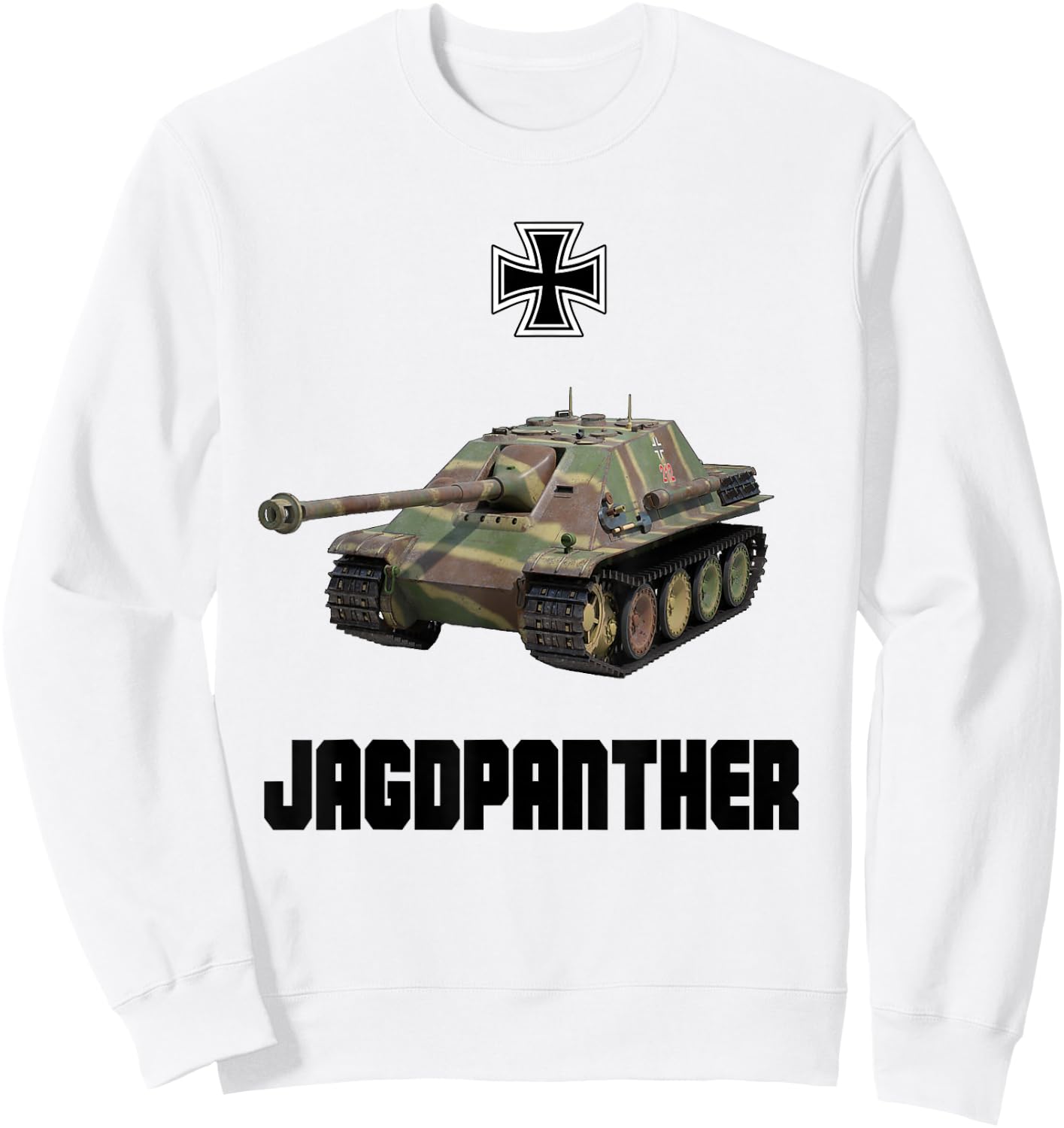 Jagdpanther German Tank Destroyer WW2 Military Vehicle Sweatshirt - Sweatshirt | White