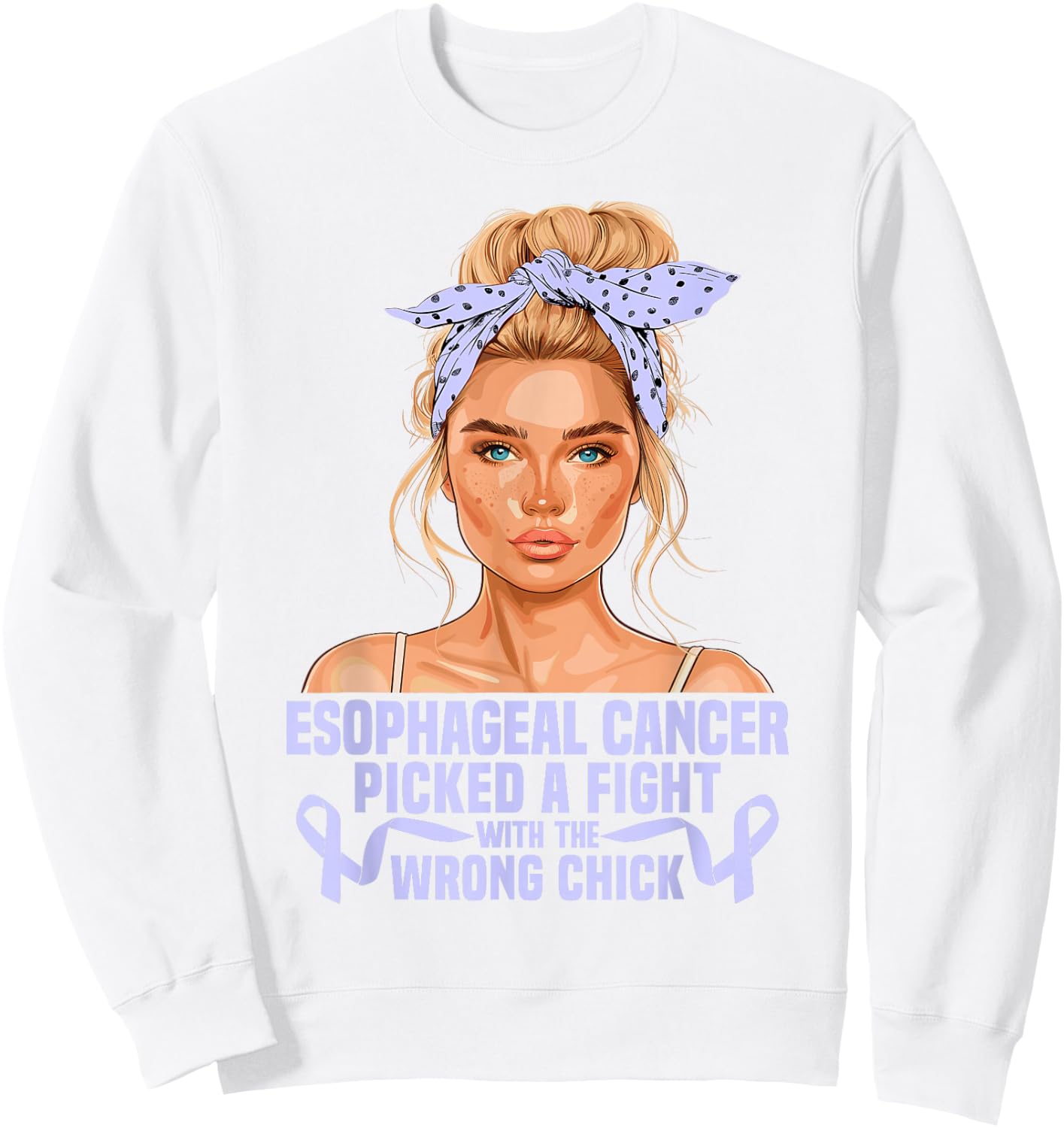 Cancer Awareness Month Women Fighter Esophageal Cancer Sweatshirt - Sweatshirt | White