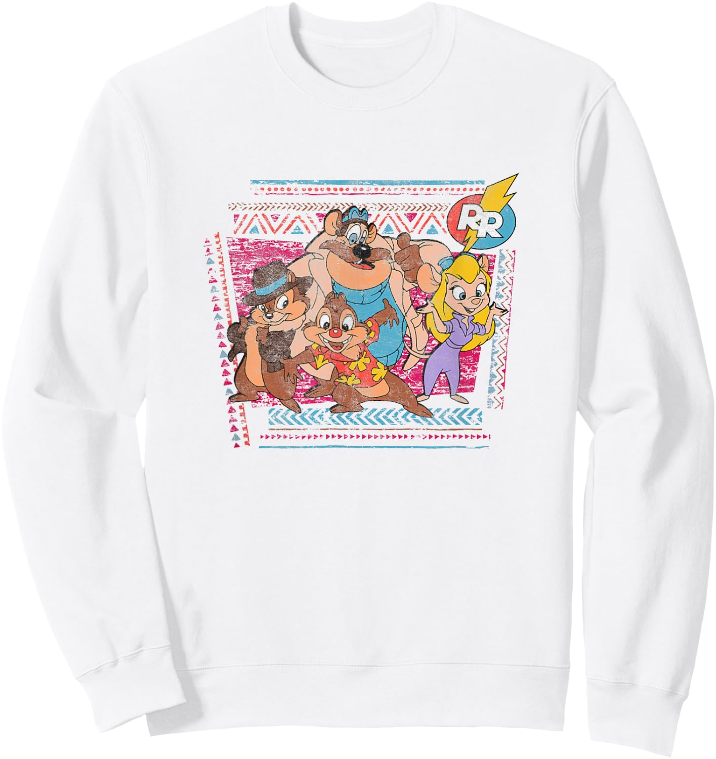Disney Chip 'n' Dale Rescue Rangers Group Colorful Shot Sweatshirt - Sweatshirt | White