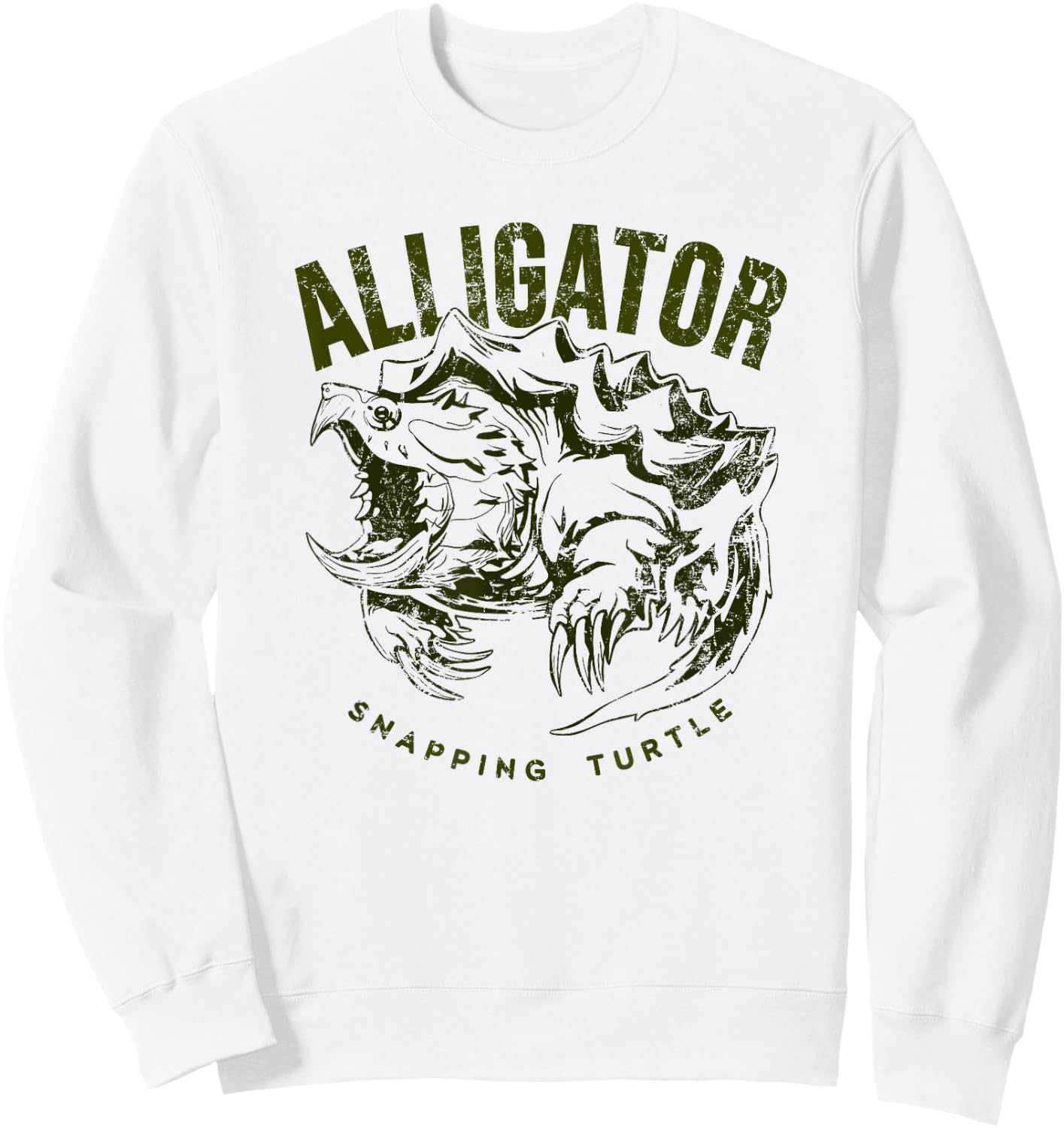 Alligator snapping turtle, vintage design for reptile lovers Sweatshirt - Sweatshirt | White