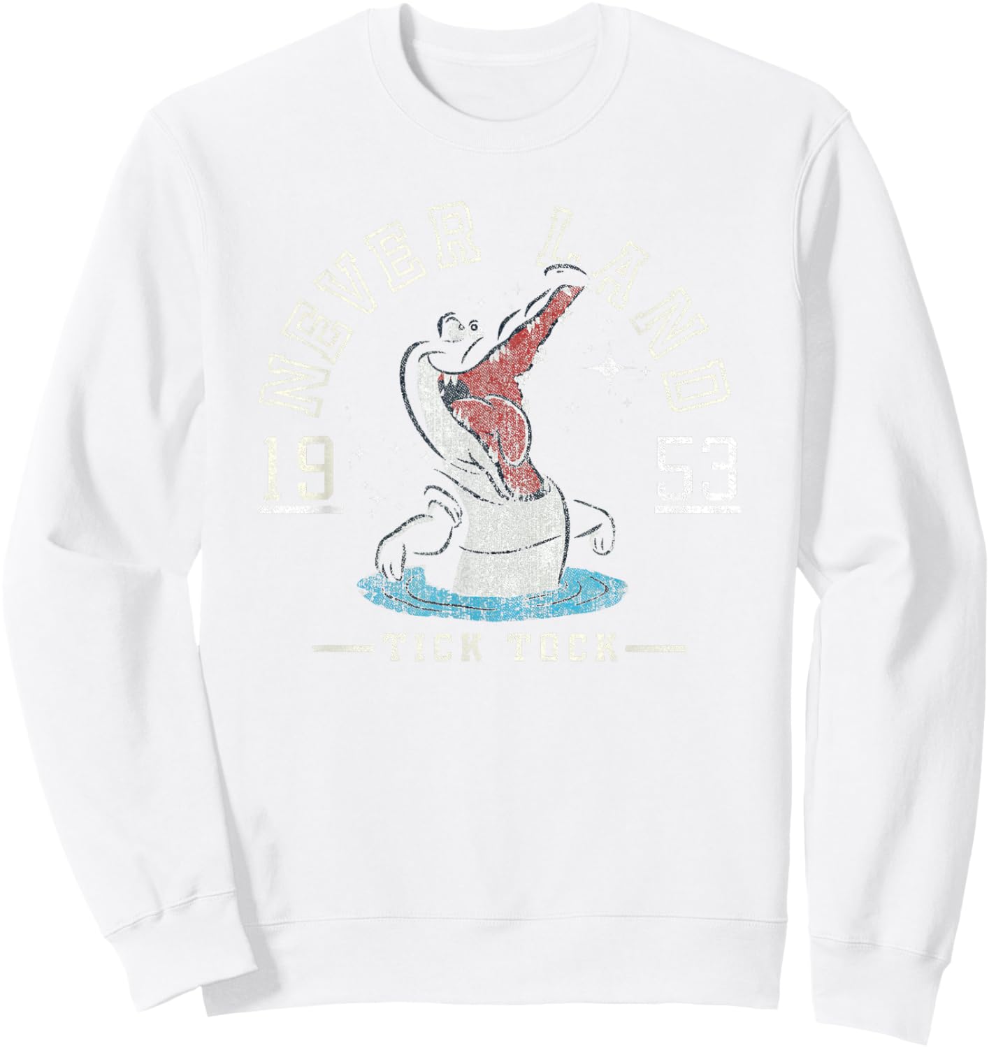 Disney Peter Pan Neverland Croc Collegiate Tick Tock 1953 Sweatshirt - Sweatshirt | White