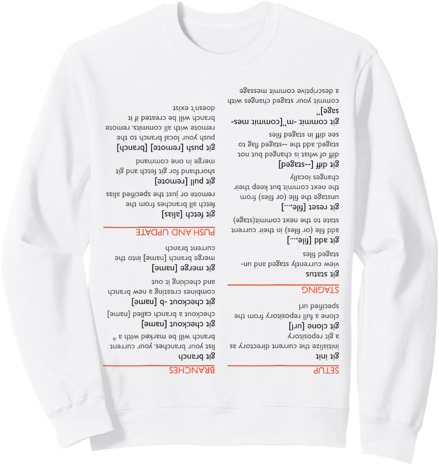 Upside down git cheat sheet Sweatshirt - Sweatshirt | White