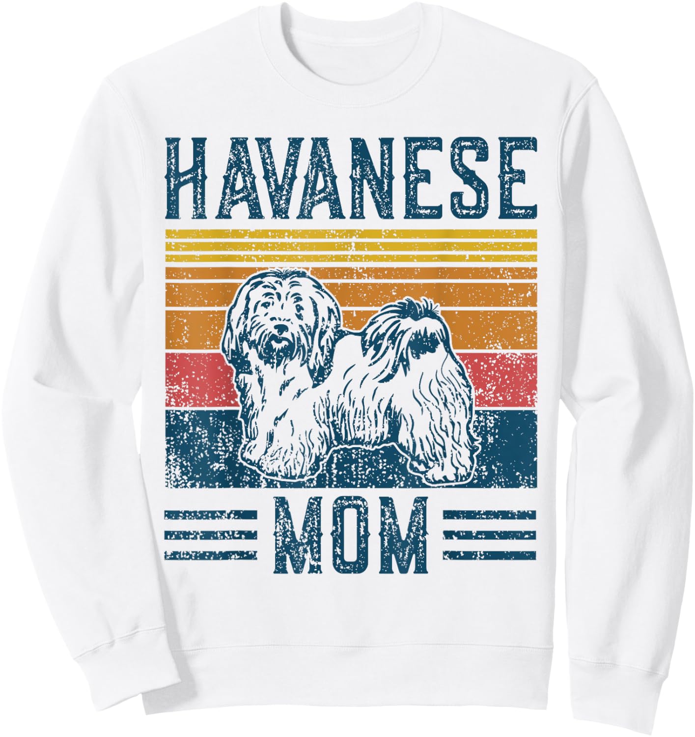 Dog Havanese Mom - Vintage Havanese Mom Sweatshirt - Sweatshirt | White