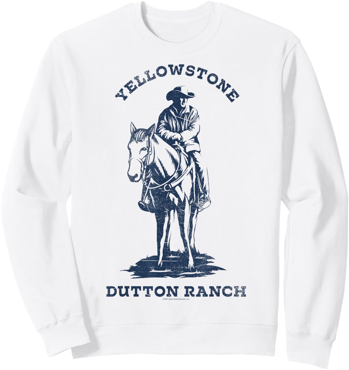 Yellowstone Navy Cowboy Dutton Ranch Sweatshirt - Sweatshirt | White