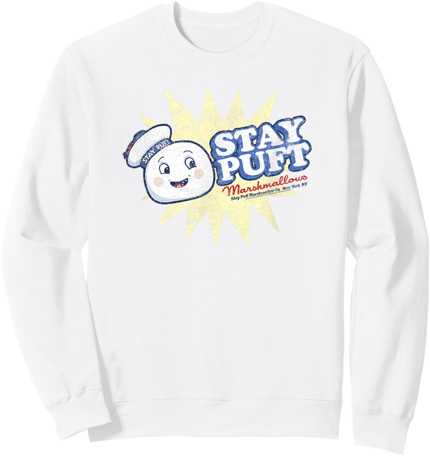 Ghostbusters Vintage Marshmallow Man Poster Sweatshirt - Sweatshirt | White