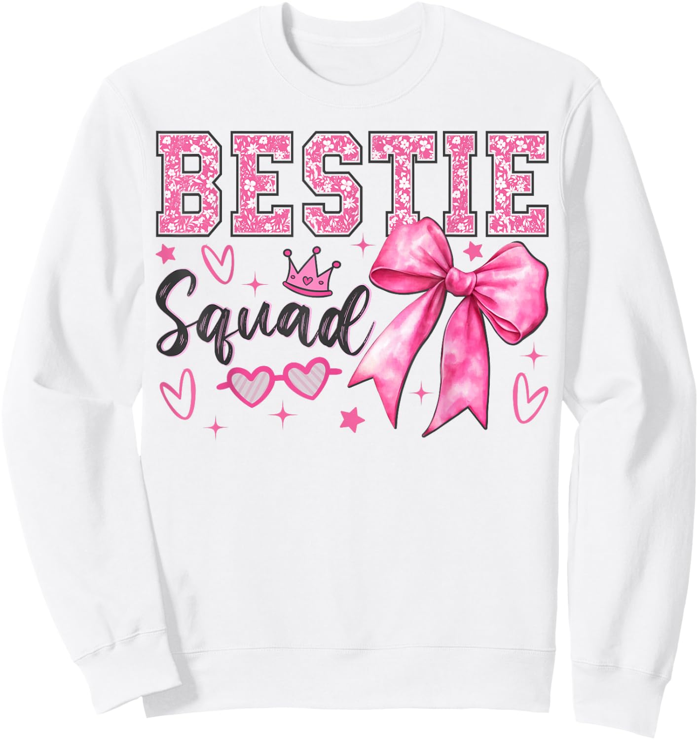 Bestie Squad Coquette Best Friends Matching Girls Sweatshirt - Sweatshirt | White