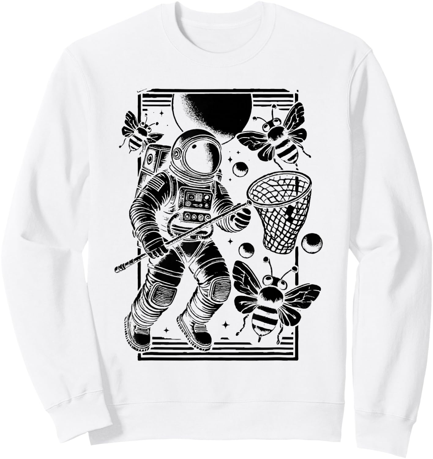 Astronaut Playing With Bugs Entomologist Entomology Bug Sweatshirt - Sweatshirt | White