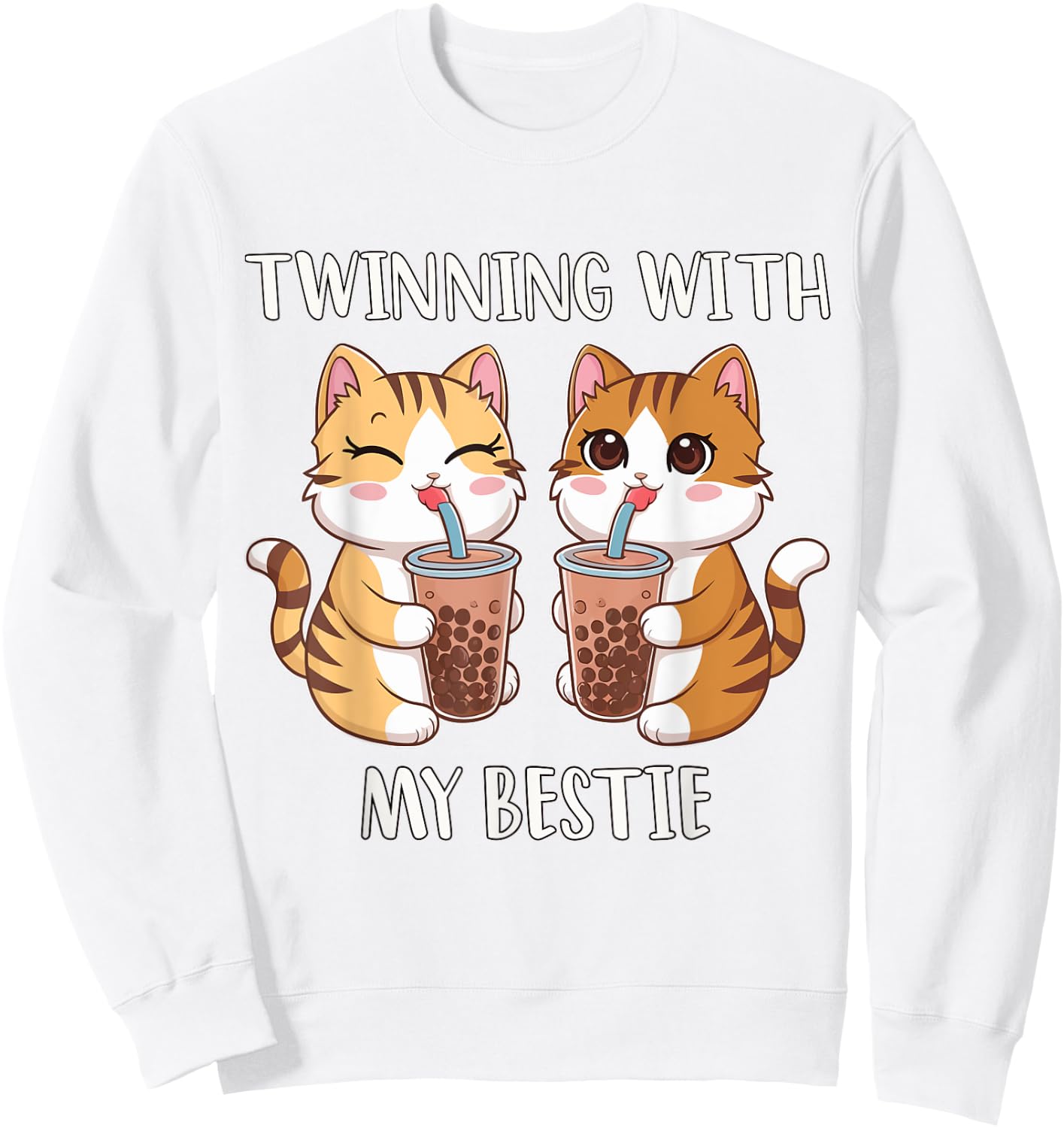 Twinning With My Bestie, Friends Spirit Week Girls Kids Day Sweatshirt - Sweatshirt | White