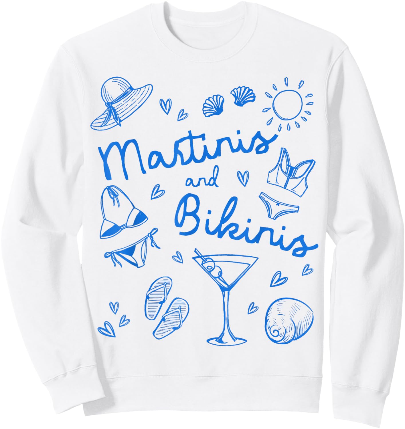 Martinis and Bikinis Beach Bachelorette Team Bride Tini Bach Sweatshirt - Sweatshirt | White