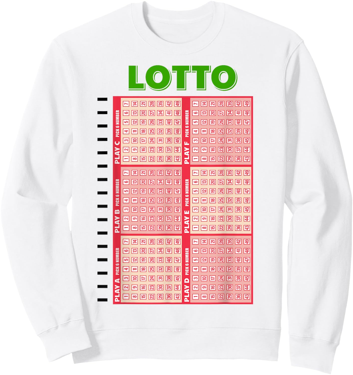 Lottery Lotto Ticket Party Halloween Costume Cosplay Winner Sweatshirt - Sweatshirt | White