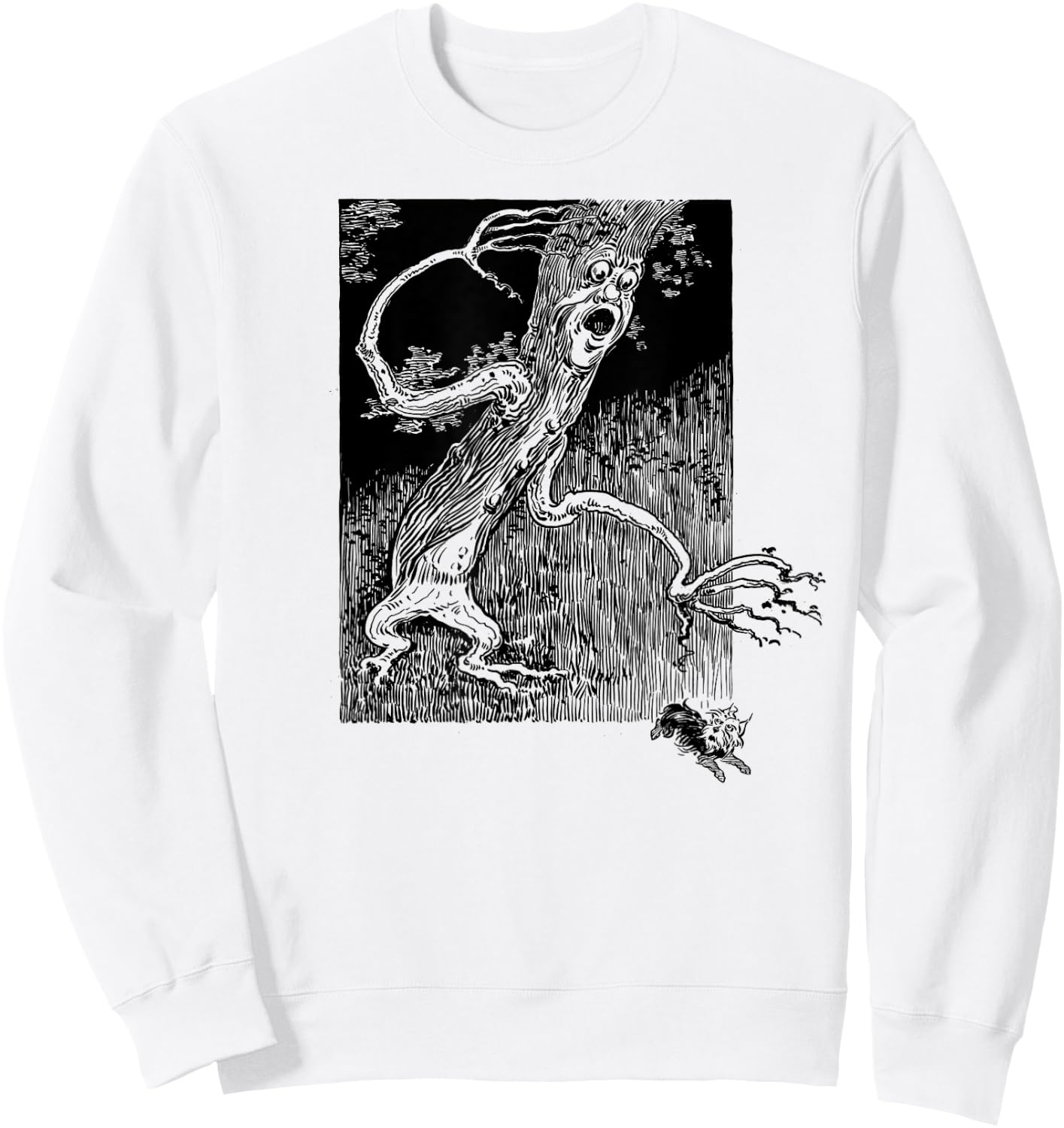 Vintage Wizard Of OZ Book Toto Dog -Fighting Tree Sweatshirt - Sweatshirt | White