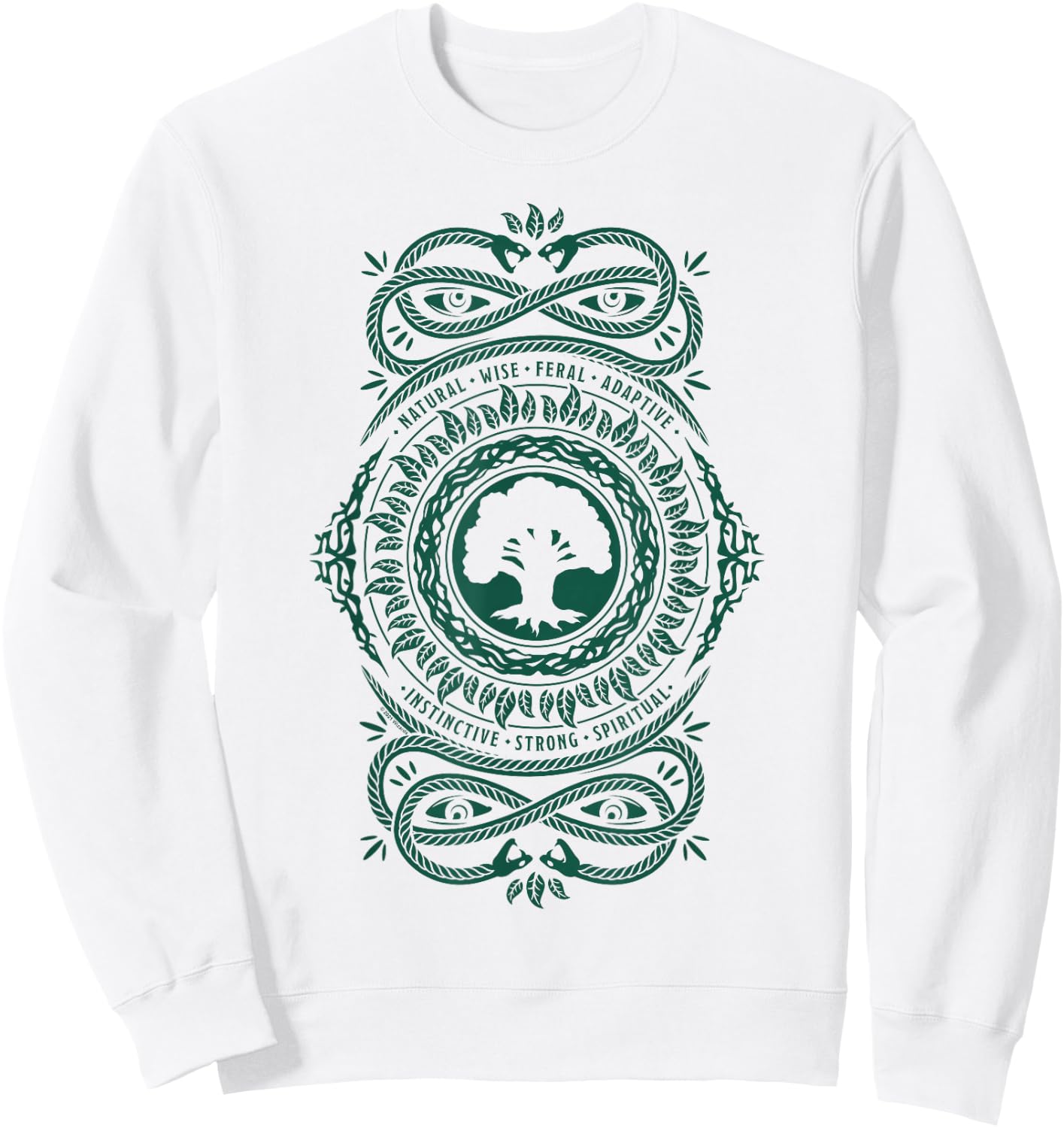Magic: The Gathering Green Forest Mana Sweatshirt - Sweatshirt | White