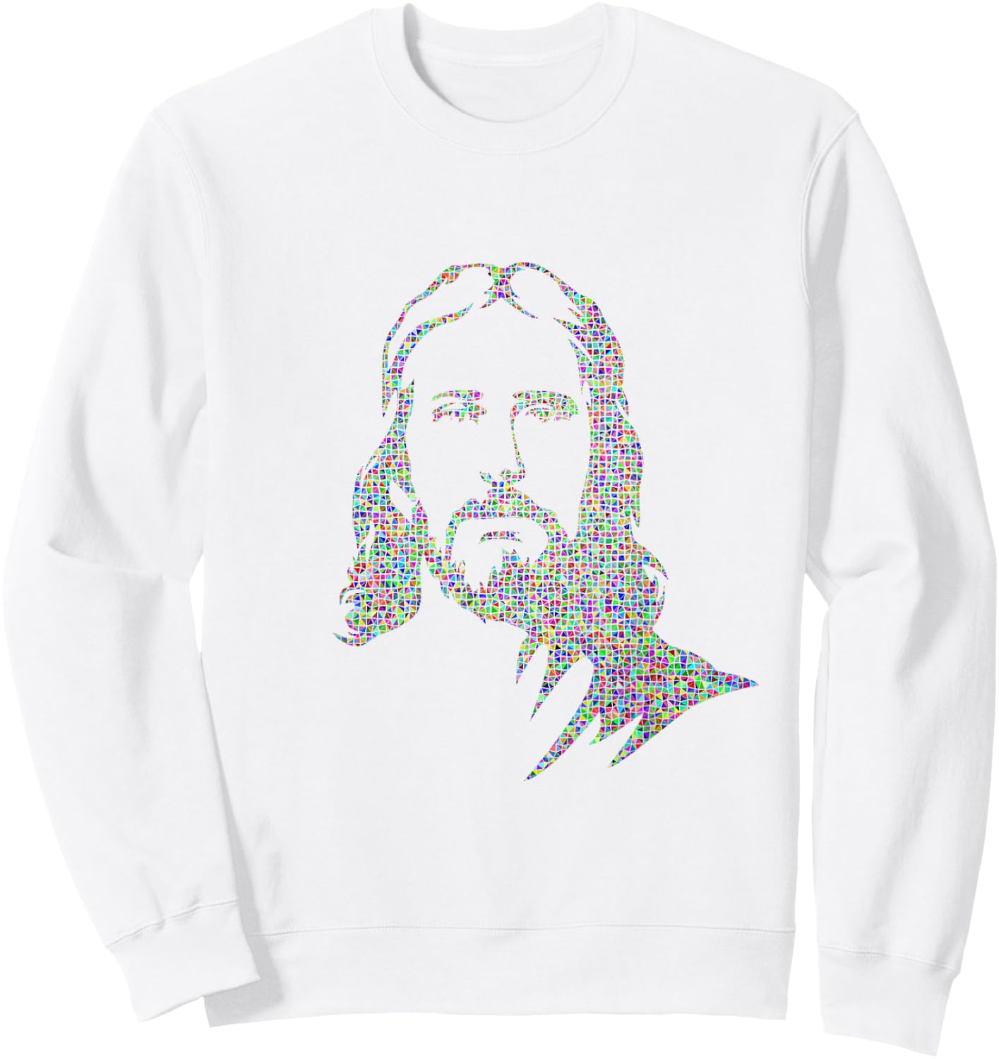 Jesus Christ Portrait Face Divine God Holy Sweatshirt - Sweatshirt | White