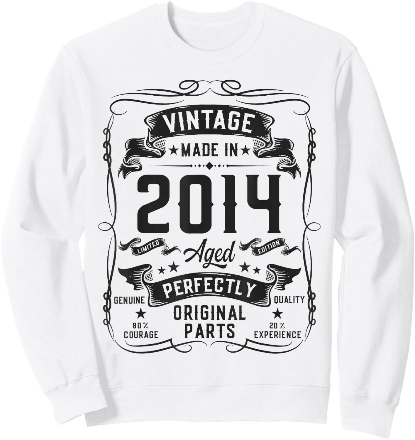 Vintage 2014 12yr 12th Birthday Gifts Boys Girls 12 Year Old Sweatshirt - Sweatshirt | White