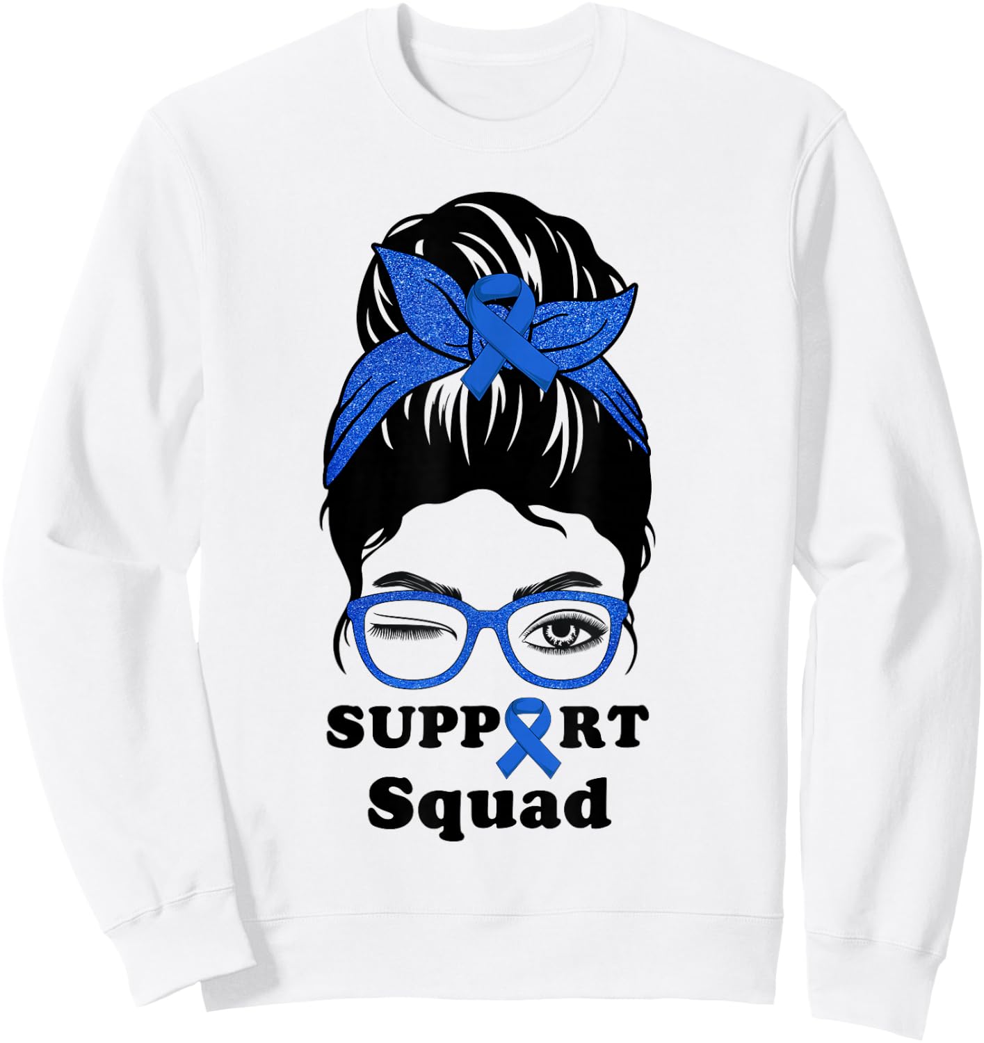 Support Squad Colorectal Colon Cancer Awareness Matching Fun Sweatshirt - Sweatshirt | White