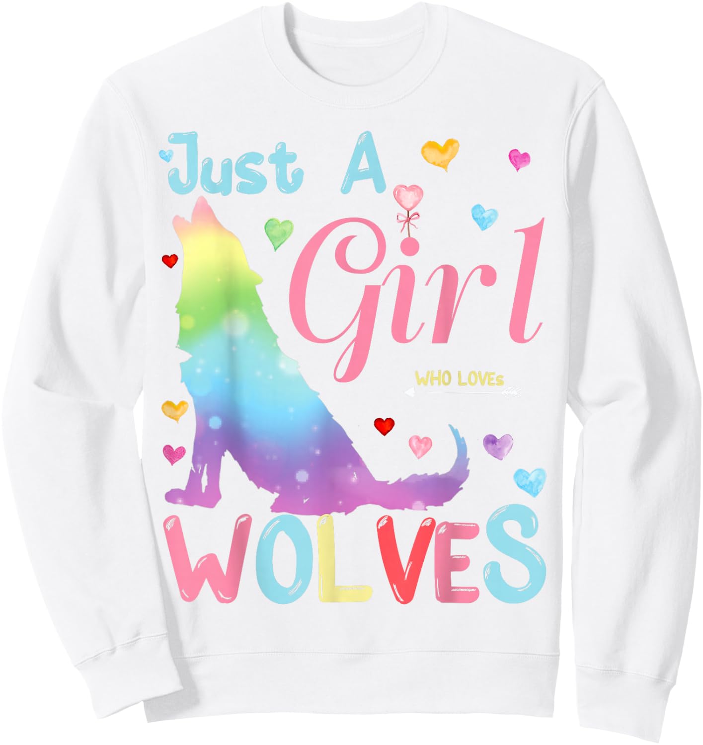 Wolves Cute Wolf Toddler Girls Howling Kids Wolf Costume Sweatshirt - Sweatshirt | White