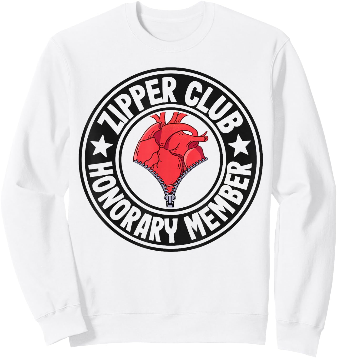 Zipper Club Honorary Member Bypass Open Heart Surgery Sweatshirt - Sweatshirt | White