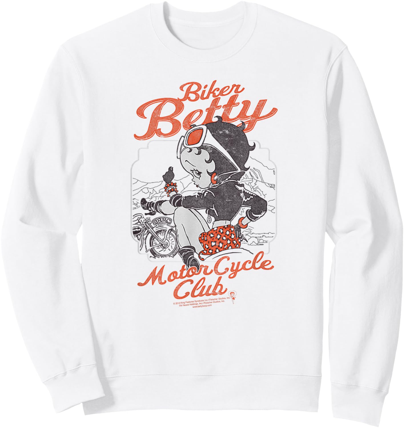 Betty Boop Motorcycle Club Sweatshirt - Sweatshirt | White