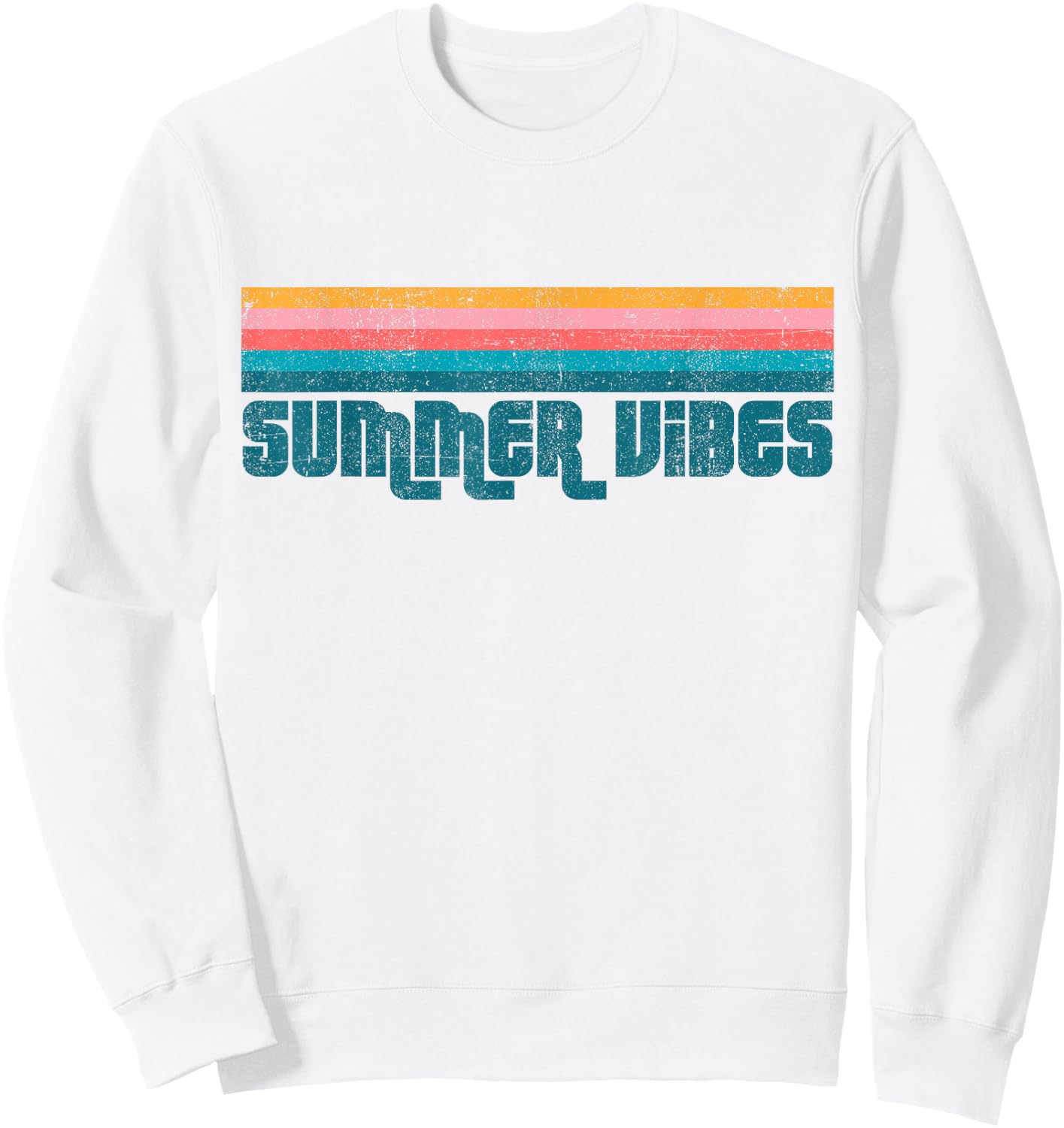 Retro Summer Vibes Beach Vacation Vintage Cute Women's Gift Sweatshirt - Sweatshirt | White