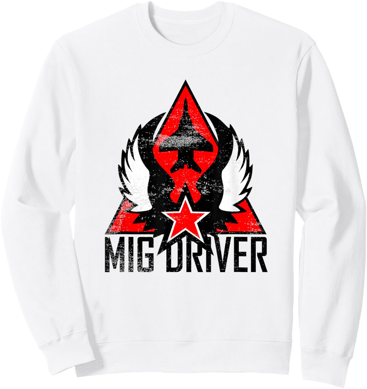 Mig Driver (distressed) Sweatshirt - Sweatshirt | White