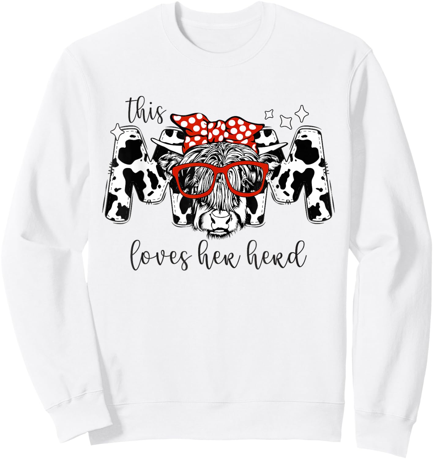 This Mom Loves Her Herd Cowgirl Mother's Day Women Boy Girl Sweatshirt - Sweatshirt | White
