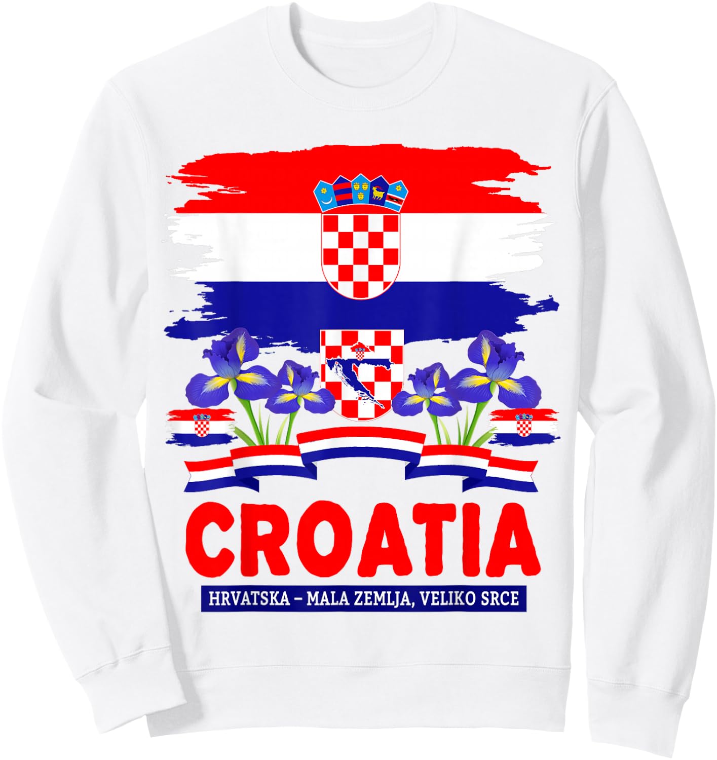 Hrvatska Croatian Flag Outfit Idea for Kids & Croatia Flag Sweatshirt - Sweatshirt | White
