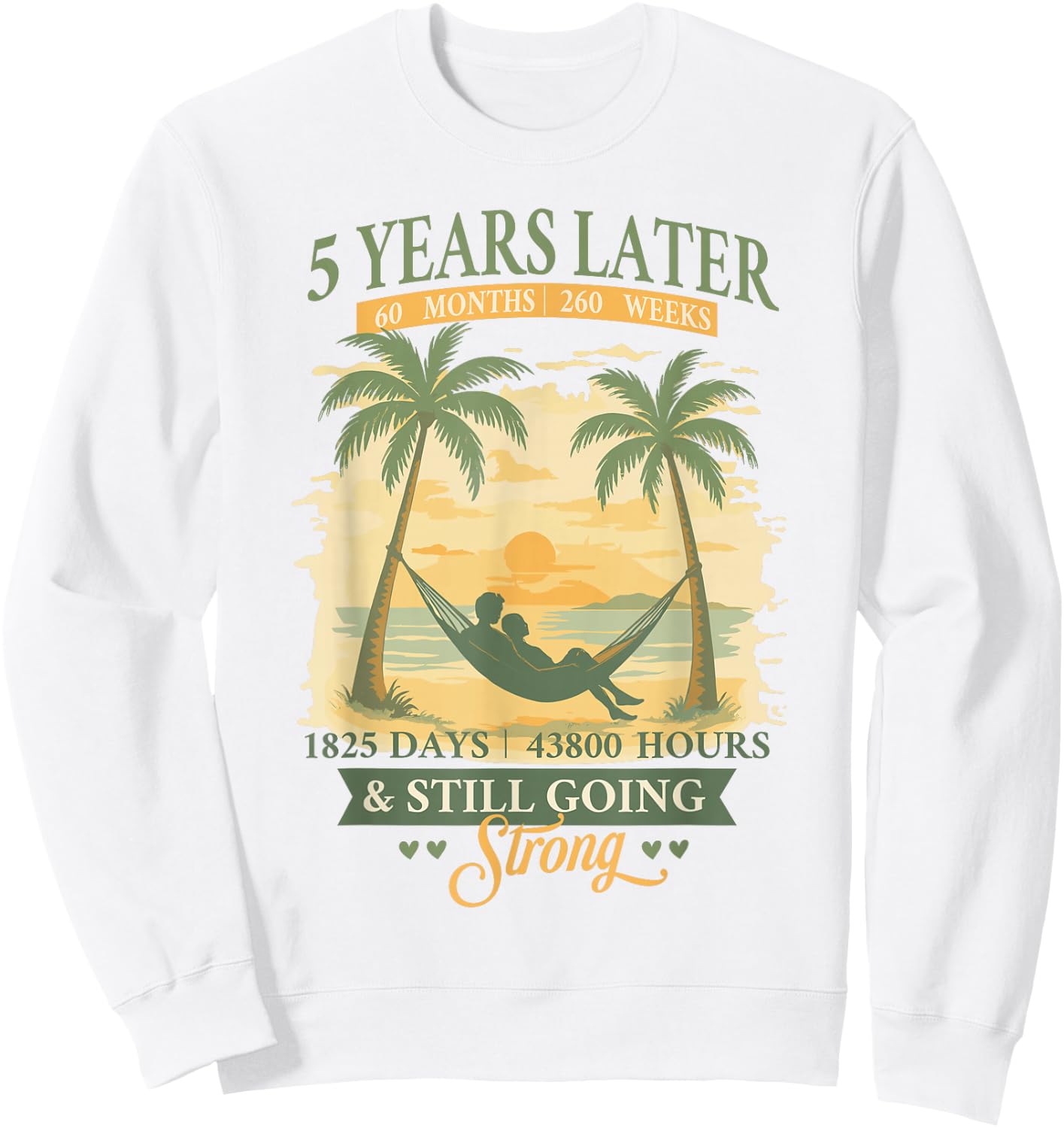 5th Wedding Anniversary Beach Matching Couples 5 Years Sweatshirt - Sweatshirt | White