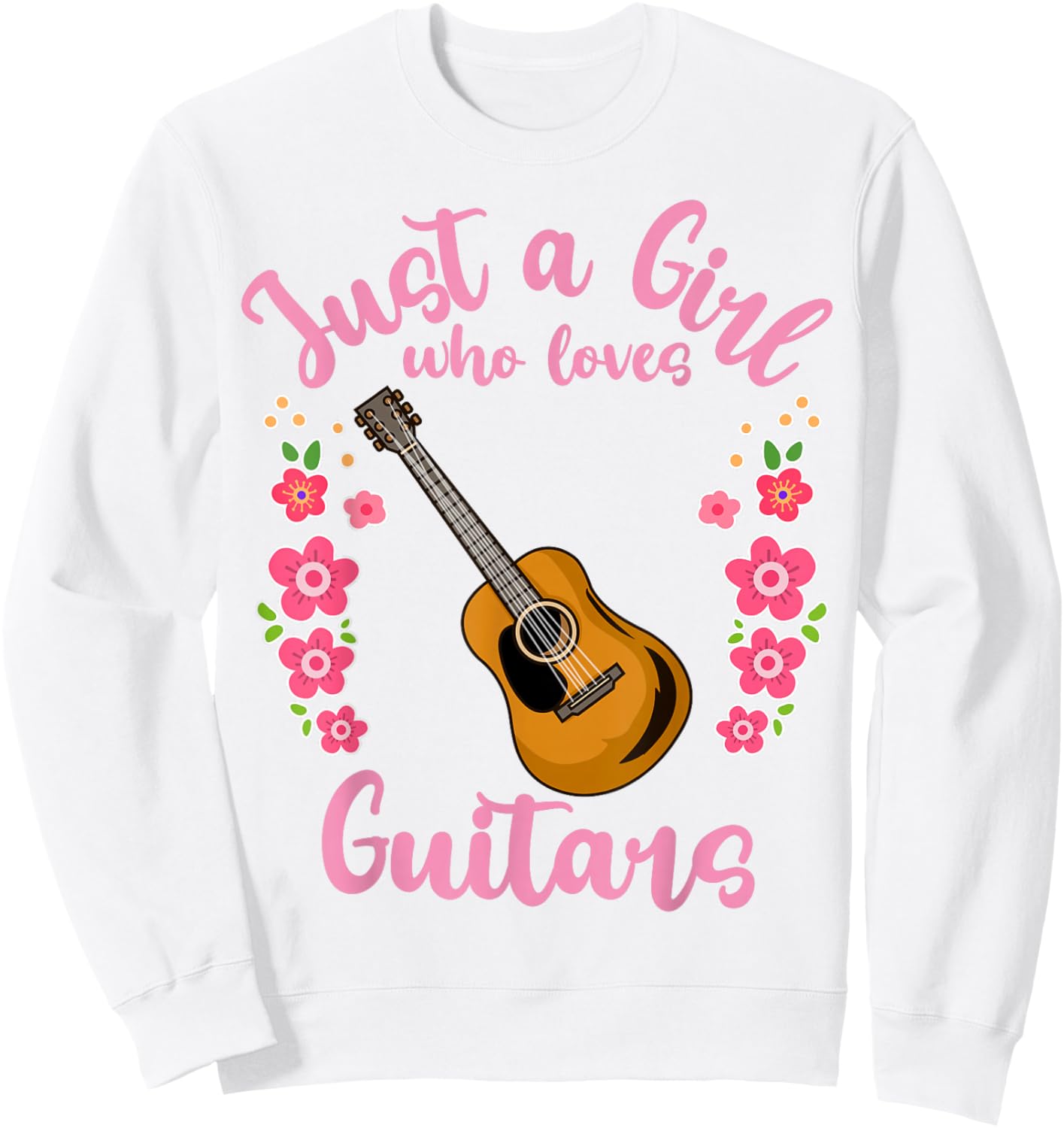Guitar Guitarist Just a Girl Who Loves Guitars Gift Sweatshirt - Sweatshirt | White