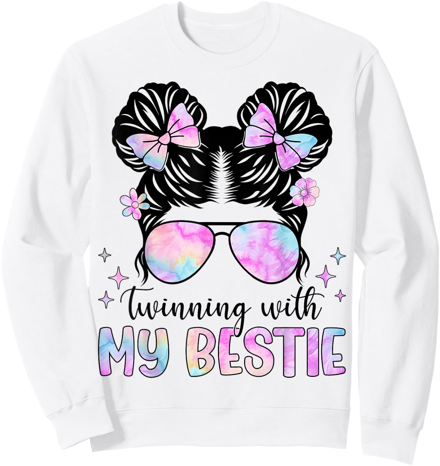 Twinning with My Bestie Spirit Week Girls Sweatshirt - Sweatshirt | White