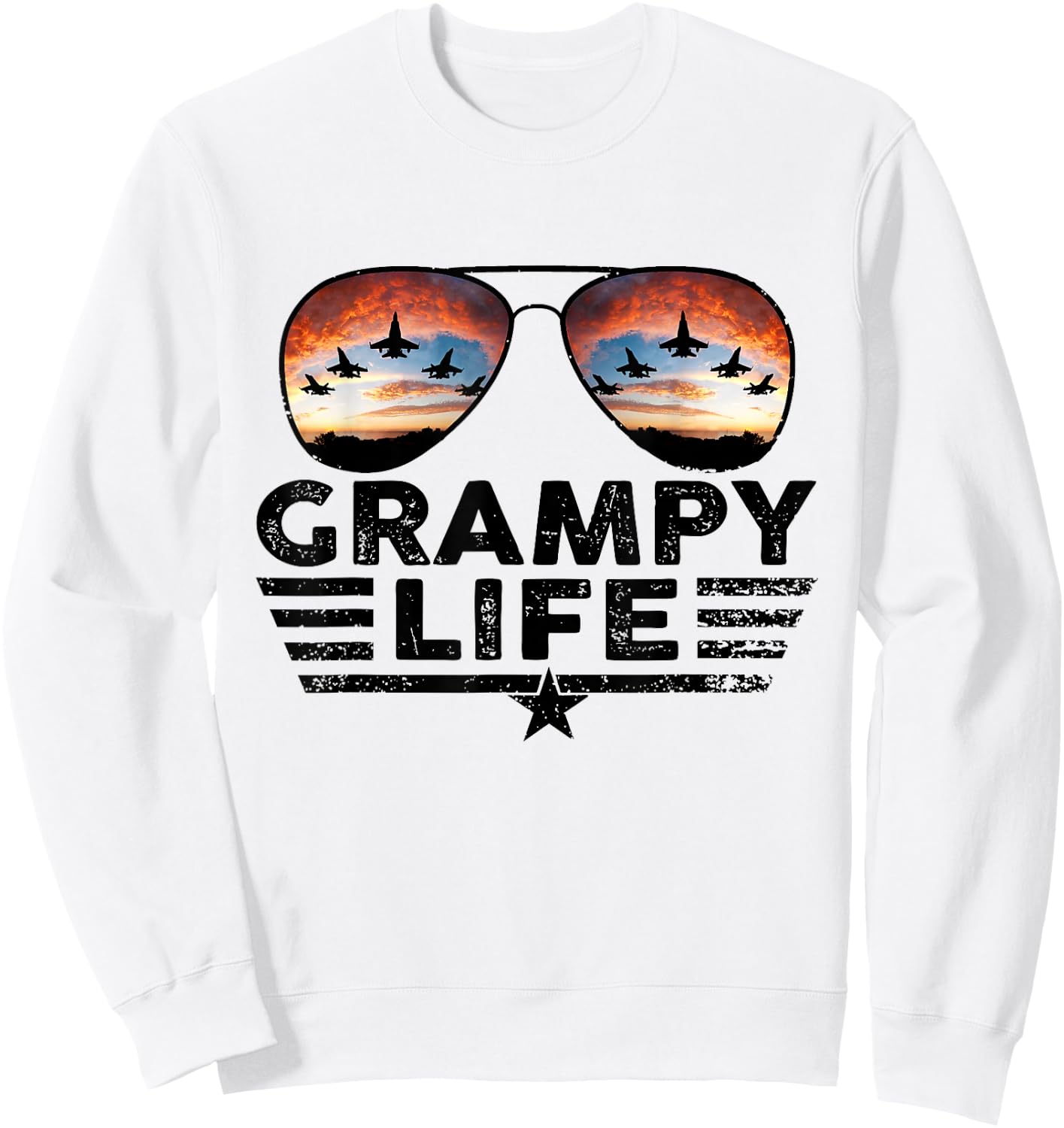 Pilot Grampy Shirt, Cool Grampy Pilot Sunglasses Sweatshirt - Sweatshirt | White