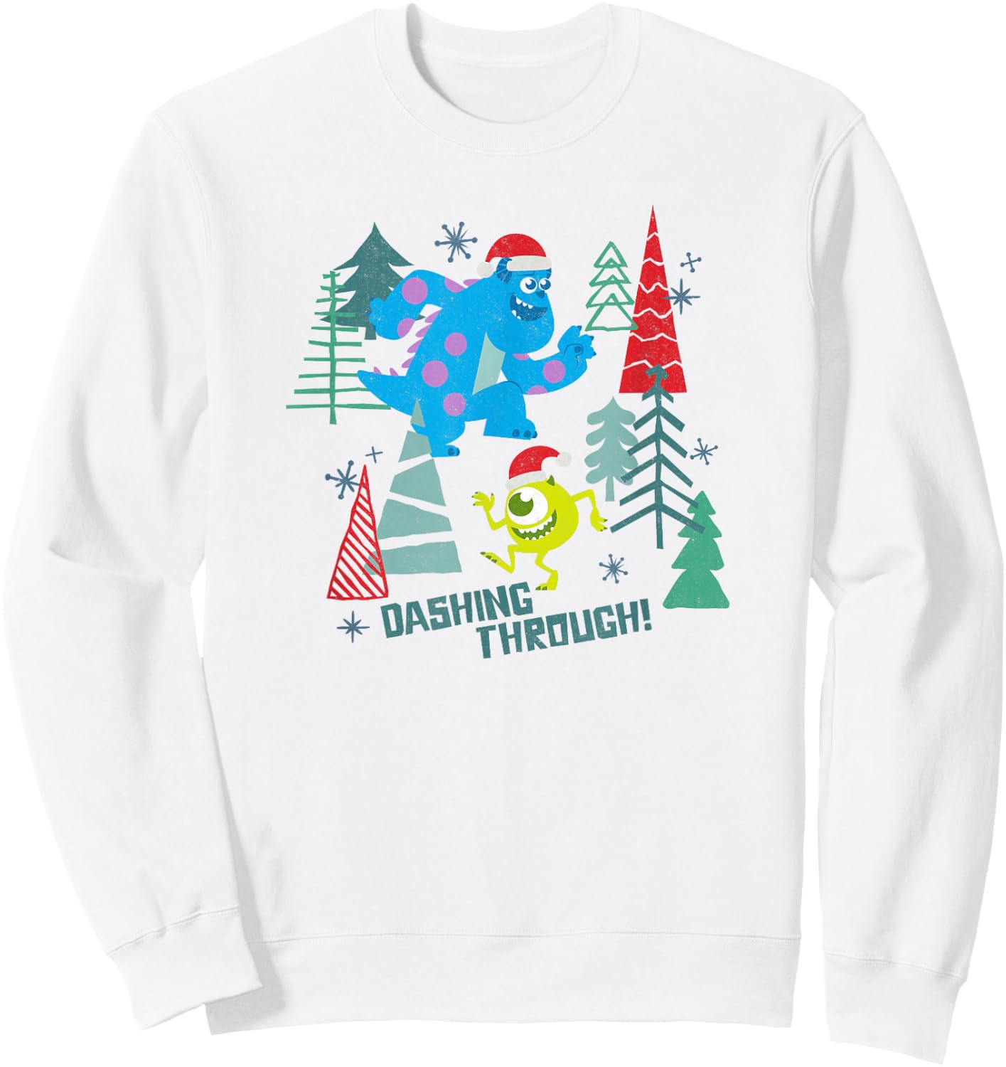 Disney Pixar Monsters Inc. Christmas Dashing Through! Sweatshirt - Sweatshirt | White