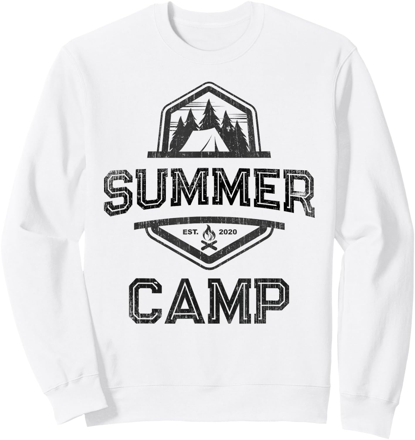 SUMMER CAMP Friends Besties Family Best Ever Camping Sweatshirt - Sweatshirt | White