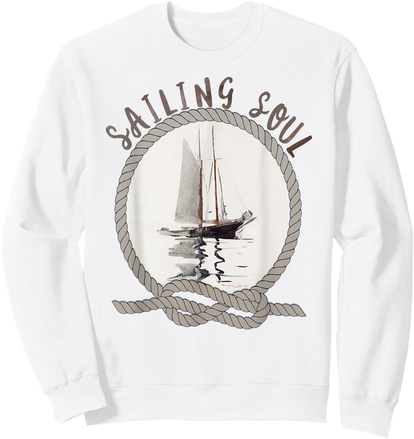 "Sailing Soul" Sailboat Reflections Sailors and Sailing Sweatshirt - Sweatshirt | White
