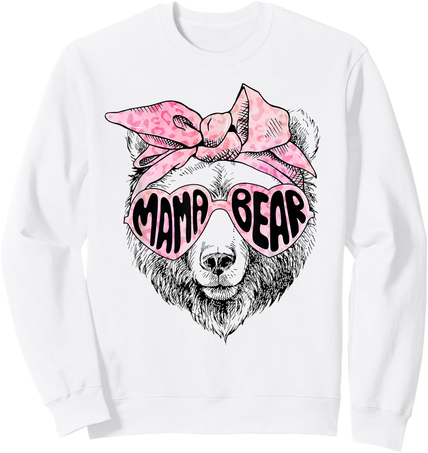 Mama Bear Face Sunglasses Grandma Mom Mommy Mother's Day Sweatshirt - Sweatshirt | White