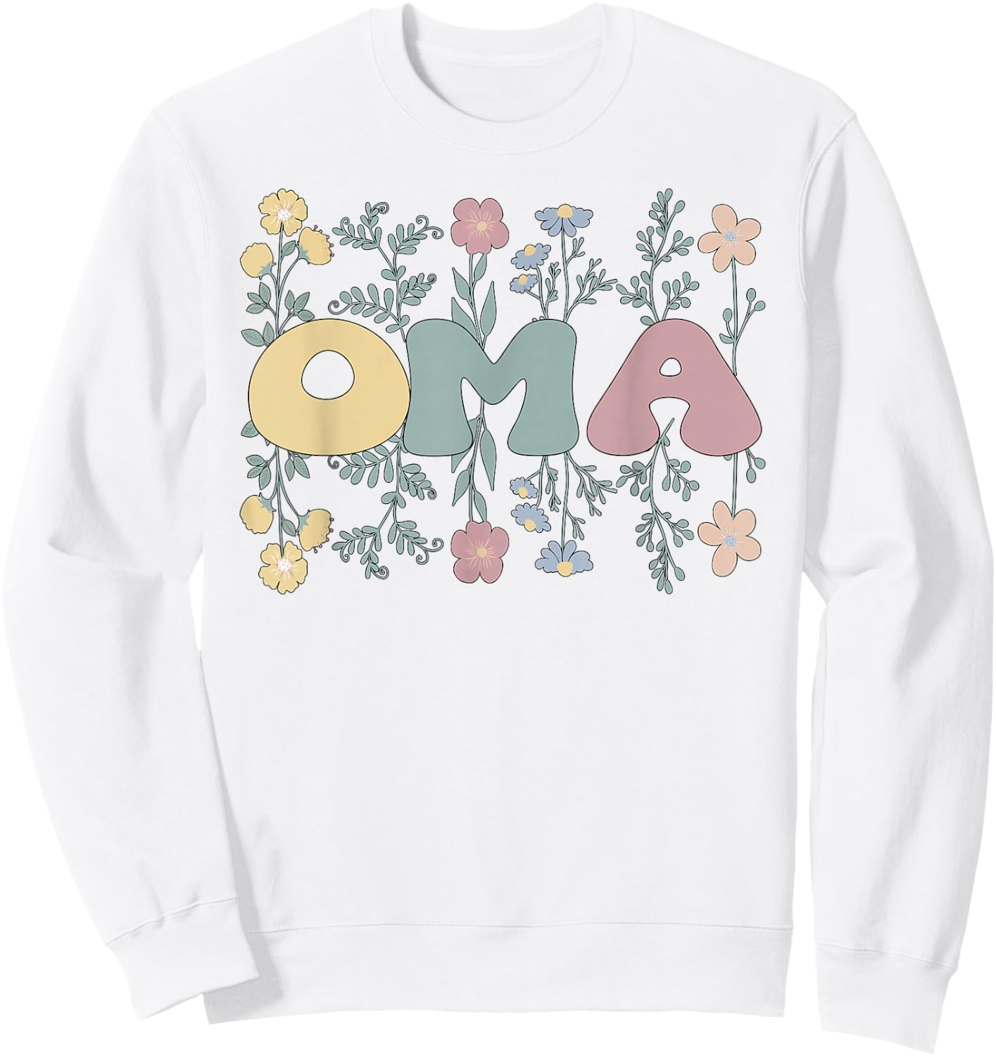 Groovy Oma Grandmother Flowers Oma Grandma Sweatshirt - Sweatshirt | White