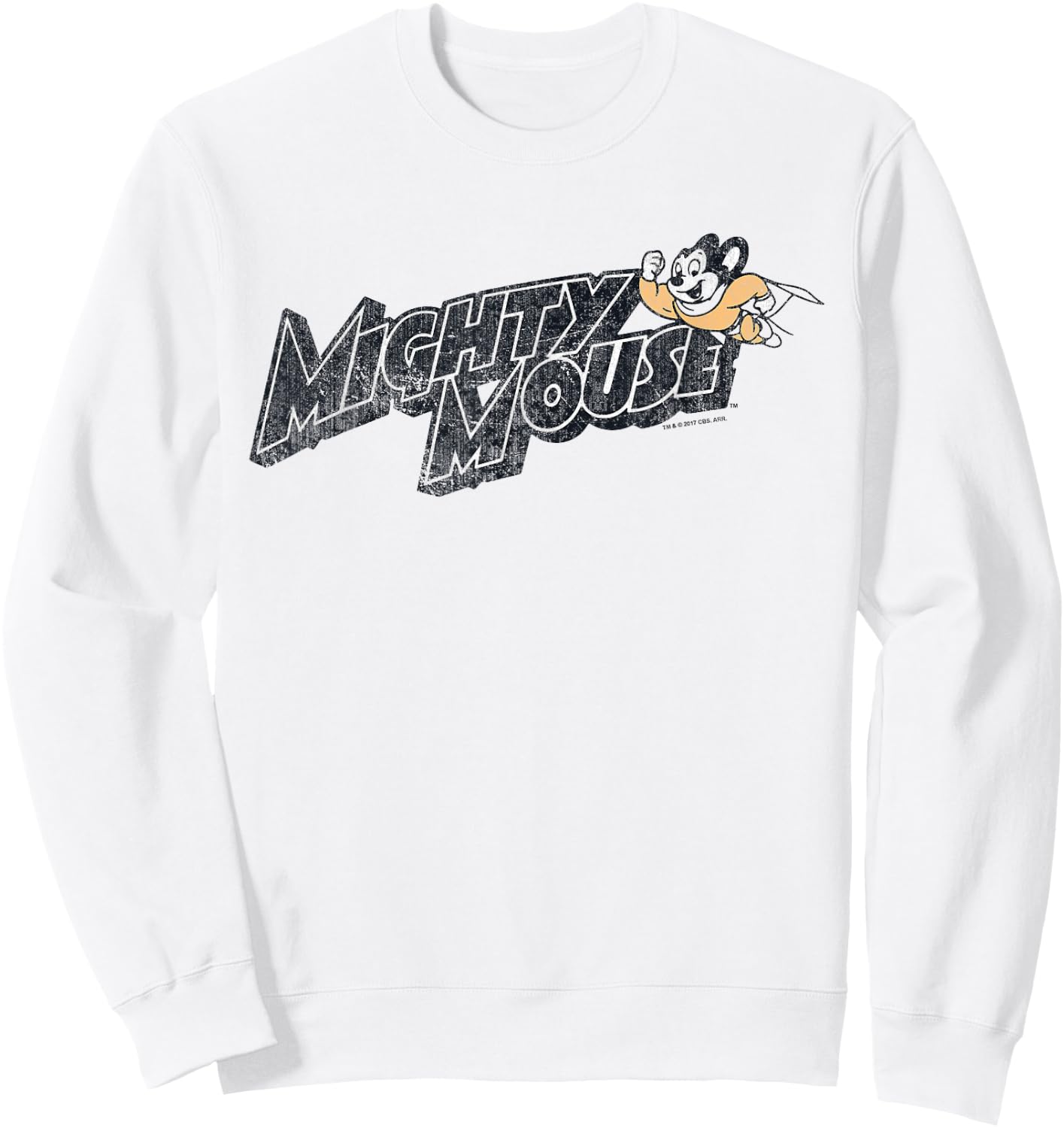 Mighty Mouse Might Logo Sweatshirt - Sweatshirt | White